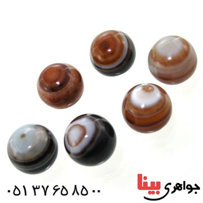 نگین انگشتر عقیق باباقوری سه پوسته خاص گرد _کد:12546