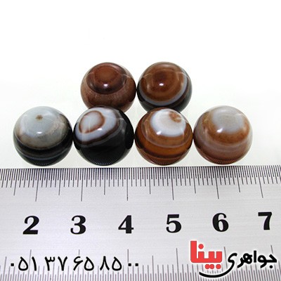 نگین انگشتر عقیق باباقوری سه پوسته خاص گرد _کد:12546
