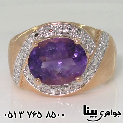 انگشتر آمتیست سفید طلائی