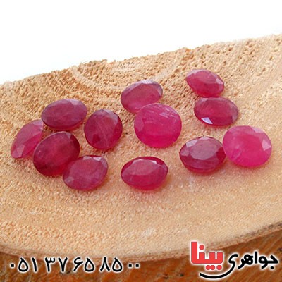 نگین انگشتر یاقوت سرخ شفاف و خوشرنگ بیضی _کد:12577