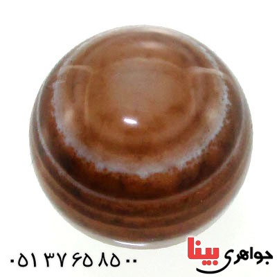 نگین انگشتر عقیق باباقوری سه پوسته خاص گرد _کد:12585