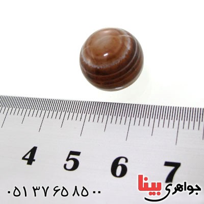 نگین انگشتر عقیق باباقوری سه پوسته خاص گرد _کد:12585