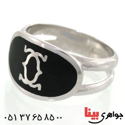 انگشتر نقره مینا کاری طرح جوانان _کد:12605