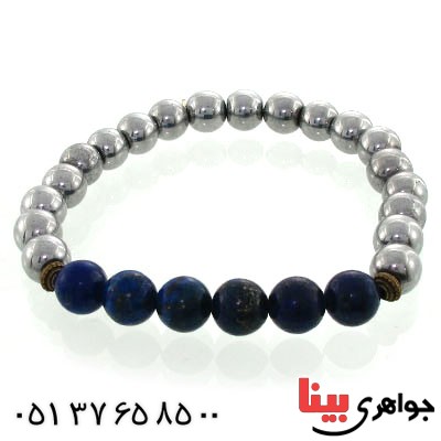 دستبند حدید و لاجورد خاص و زیبا _کد:12609