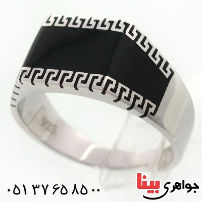 انگشتر نقره مینا کاری مردانه طرح جوانان ورساچی _کد:12610