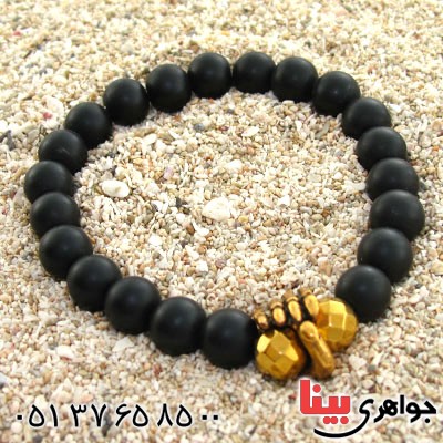 دستبند عقیق سیاه (اونیکس) مات خاص و زیبا _کد:12611
