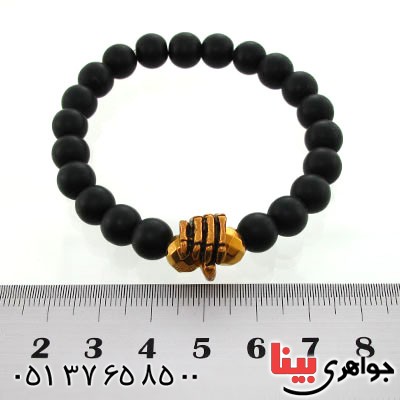 دستبند عقیق سیاه (اونیکس) مات خاص و زیبا _کد:12611