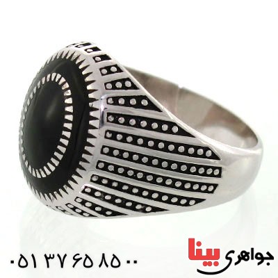 انگشتر نقره مردانه مینا کاری طرح جوانان _کد:12634