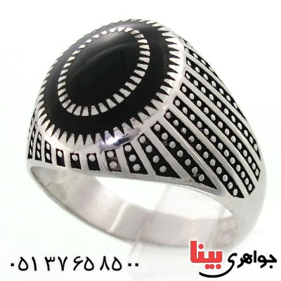 انگشتر نقره مردانه مینا کاری طرح جوانان _کد:12634