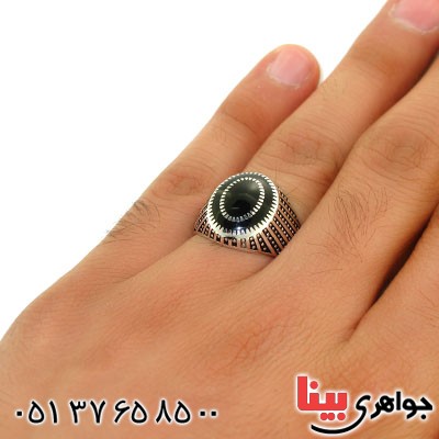 انگشتر نقره مردانه مینا کاری طرح جوانان _کد:12634