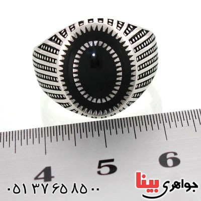 انگشتر نقره مردانه مینا کاری طرح جوانان _کد:12634