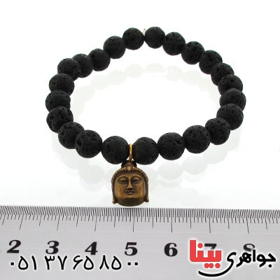 دستبند سنگ آتشفشان طرح بودا _کد:12642