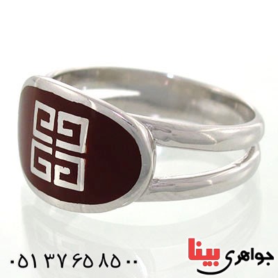 انگشتر نقره مینا کاری مردانه طرح جوانان _کد:12651