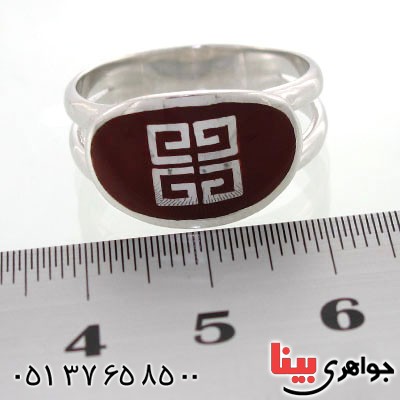 انگشتر نقره مینا کاری مردانه طرح جوانان _کد:12651