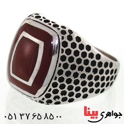 انگشتر نقره میناکاری مردانه لانه زنبوری انگشتر نقره میناکاری مردانه لانه زنبوری