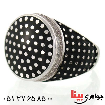انگشتر نقره مردانه میناکاری زیبا و خاص _کد:12661