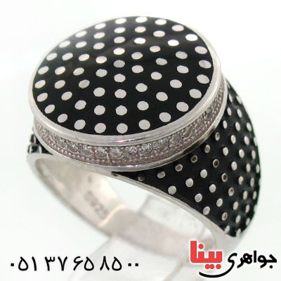 انگشتر نقره مردانه میناکاری زیبا و خاص _کد:12661