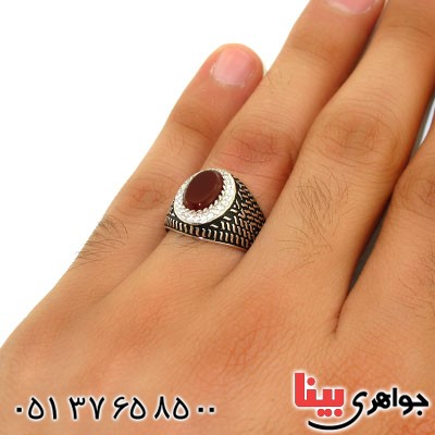 انگشتر عقیق مردانه درشت زیبا و خاص _کد:12668