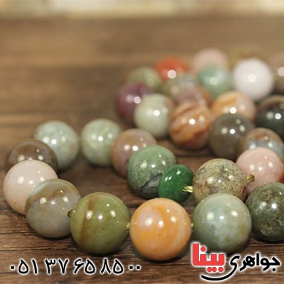 تسبیح جاسپر 33 دانه درشت تراش کروی _کد:12670