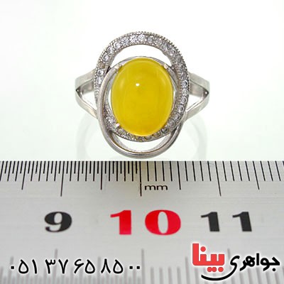 انگشتر عقیق شرف الشمس زنانه رودیوم لوکس مدل شیوا _کد:12679