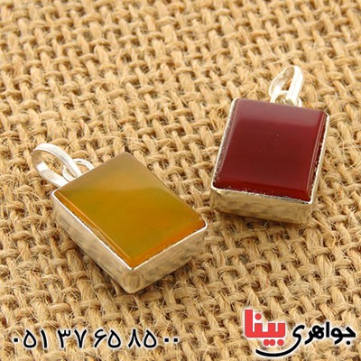 گردنبند عقیق قرمز و عقیق شرف الشمس دورو _کد:12686