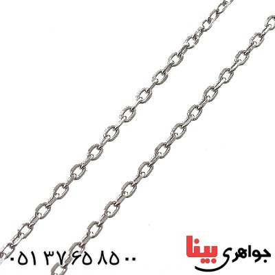زنجیر نقره ایتالیایی رودیوم مدل حلقه ای 55 سانتی _کد:12694