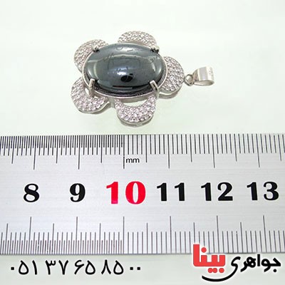 گردنبند حدید صینی زنانه رودیوم درشت و سنگین با دعای هفت جلاله _کد:12712