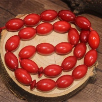 تسبیح کهربا پودری عنابی 33 دانه درشت درجه یک 