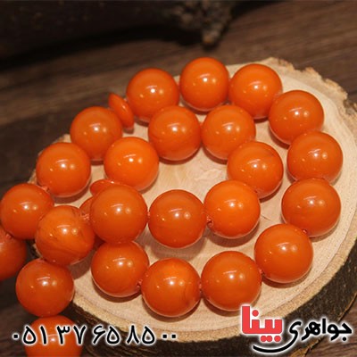 تسبیح کهربا پودری 33 دانه درشت خوشرنگ درجه یک _کد:12732