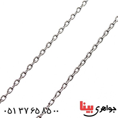 زنجیر نقره ایتالیایی رودیوم مدل حلقه ای 50 سانتی _کد:12736