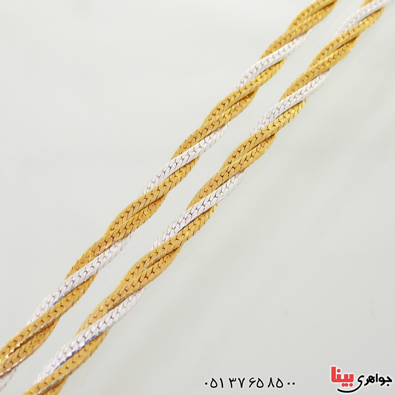 زنجیر نقره ایتالیایی سنگین و درشت رودیوم 45 سانتی مدل تابیده _کد:12738
