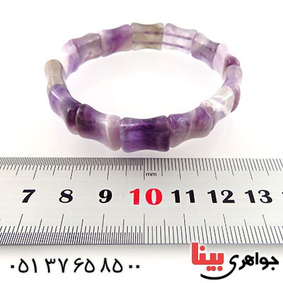 دستبند آمتیست عالی سنگ درمانی آرامش مدل استخوانی _کد:12748
