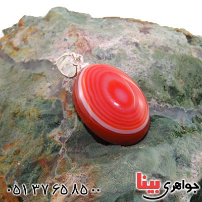 گردنبند عقیق باباقوری سه پوسته خاص سنگ درمانی _کد:12760