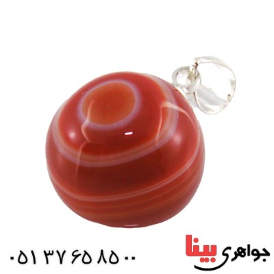 گردنبند عقیق باباقوری سه پوسته خاص گرد سنگ درمانی _کد:12772