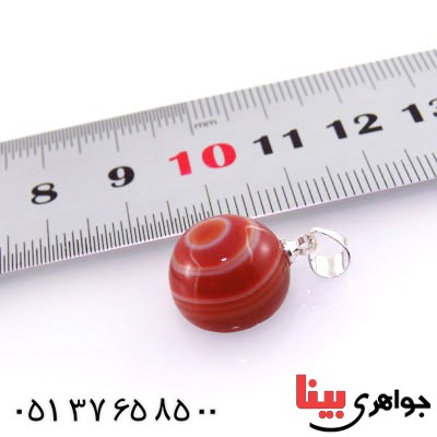گردنبند عقیق باباقوری سه پوسته خاص گرد سنگ درمانی _کد:12772