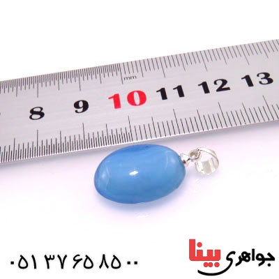 گردنبند عقیق آبی لامپی آمریکایی سنگ درمانی _کد:12773