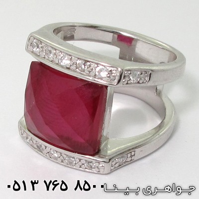 انگشتر یاقوت سرخ دو رکابه