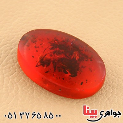 نگین انگشتر کهربا حشره ای روسی _کد:12792
