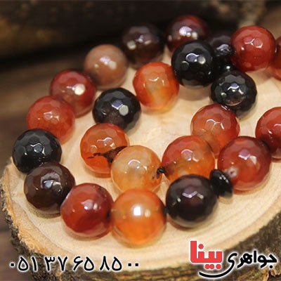 تسبیح عقیق سلیمانی عالی ۳۳ دانه ای تراش دار _کد:12805