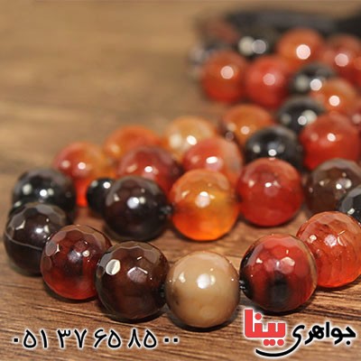 تسبیح عقیق سلیمانی عالی ۳۳ دانه ای تراش دار _کد:12805