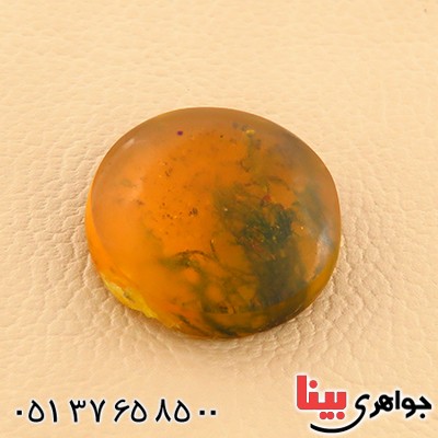نگین انگشتر کهربا خزه ای روسی _کد:12808