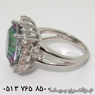 انگشتر توپاز هفت رنگ دایره