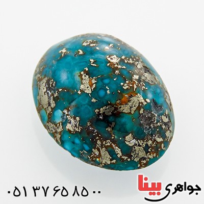 نگین انگشتر فیروزه نیشابوری شجری خوش نقش بیضی _کد:12814