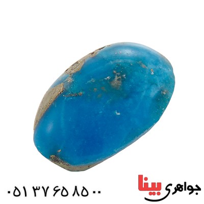 نگین انگشتر فیروزه نیشابوری شجری خوشرنگ با رگه ای از مس _کد:12822