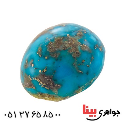 نگین انگشتر فیروزه نیشابوری شجری خوش نقش بیضی _کد:12825
