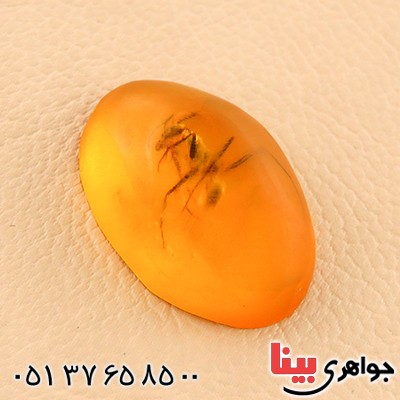نگین انگشتر کهربا حشره ای روسی _کد:12843