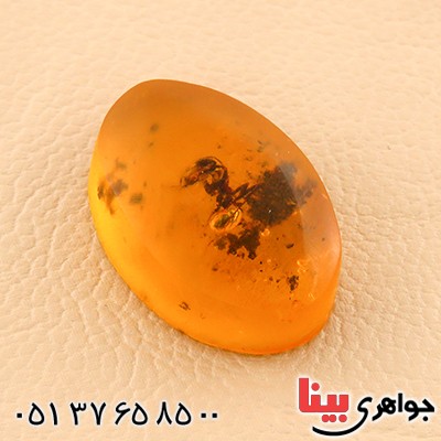 نگین انگشتر کهربا حشره ای روسی _کد:12844