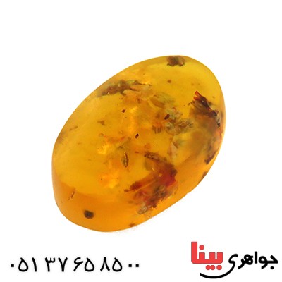 نگین انگشتر کهربا خزه ای روسی _کد:12845