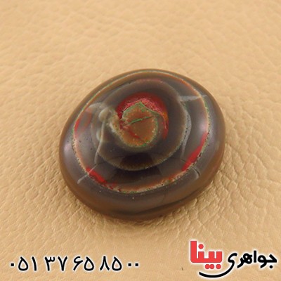 نگین انگشتر عقیق یمنی باباقوری سه پوسته خوش نقش _کد:12850