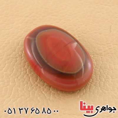 نگین انگشتر عقیق یمنی باباقوری سه پوسته خوشرنگ _کد:12858